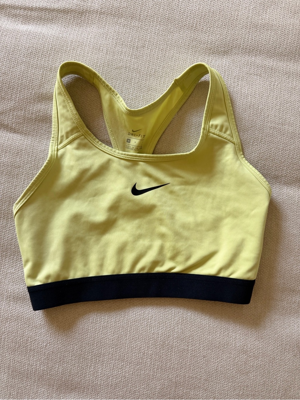 Nike Yellow and Black Racerback Sports Bra